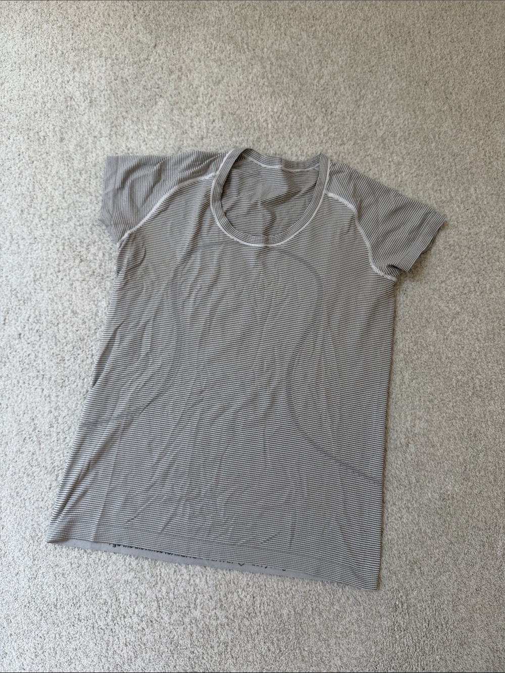 lululemon Swiftly Short Sleeve Tee in black and White stripe